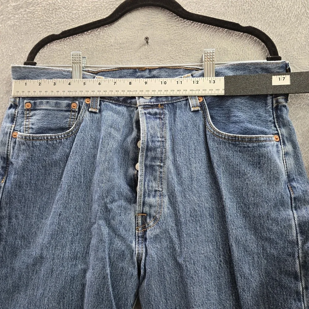 Levi's 501 Men Jeans 36X32‎ Blue Denim Original Fit Straight Leg Button Fly